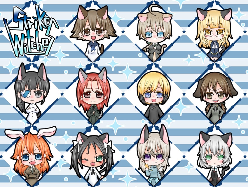 sanya v. litvyak, eila ilmatar juutilainen, miyafuji yoshika, erica hartmann, gertrud barkhorn, and 6 more (world witches series and 1 more) drawn by okino_shizuku