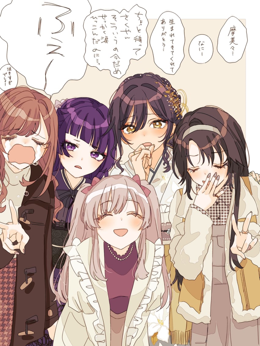 shirase sakuya, tsukioka kogane, tanaka mamimi, yukoku kiriko, and mitsumine yuika (idolmaster and 1 more) drawn by paddy_field