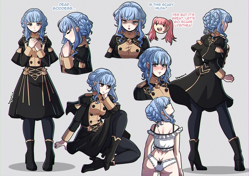 hilda valentine goneril and marianne von edmund (fire emblem and 1 more) drawn by kinkymation