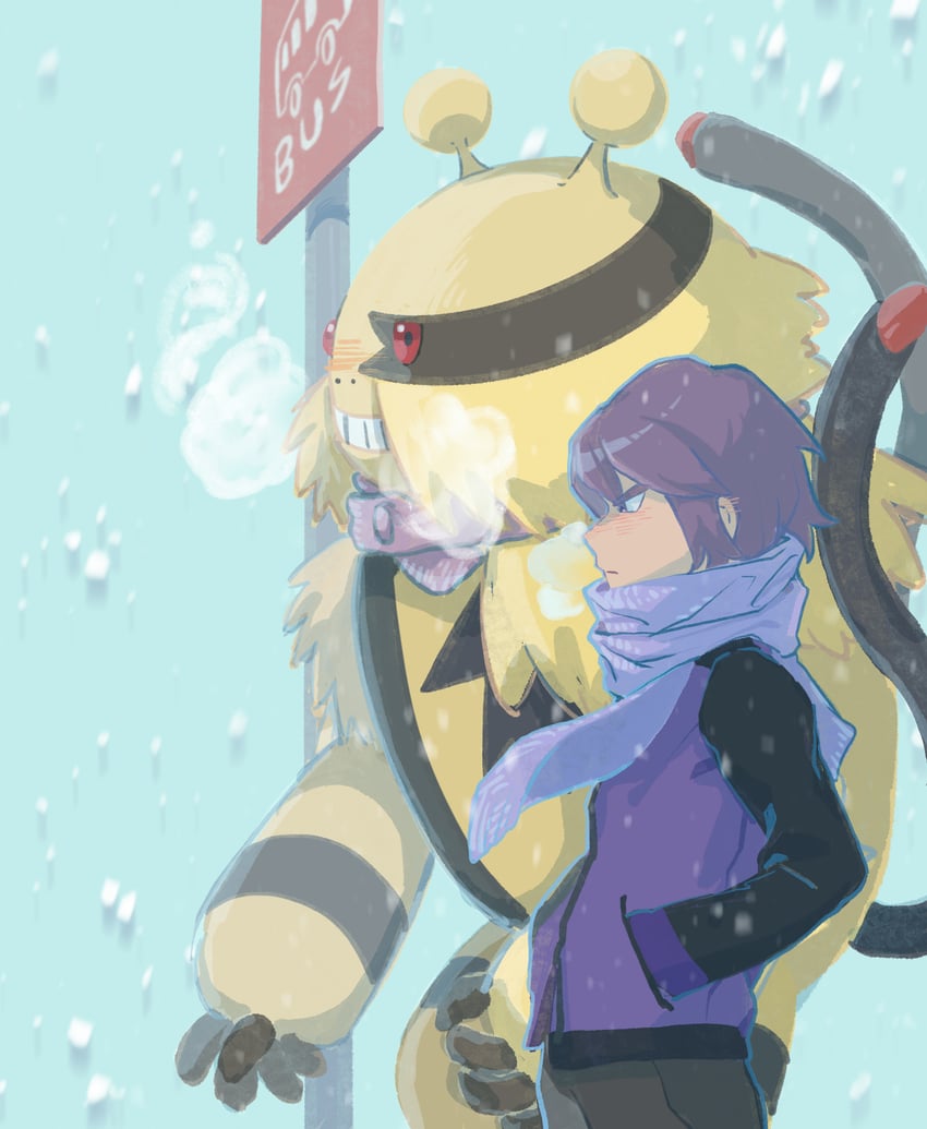 paul and electivire (pokemon and 1 more) drawn by gen-kun_(eeeeeenkun)