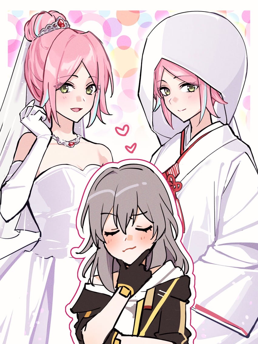 trailblazer, stelle, and rappa (honkai and 1 more) drawn by oyasuuu_m
