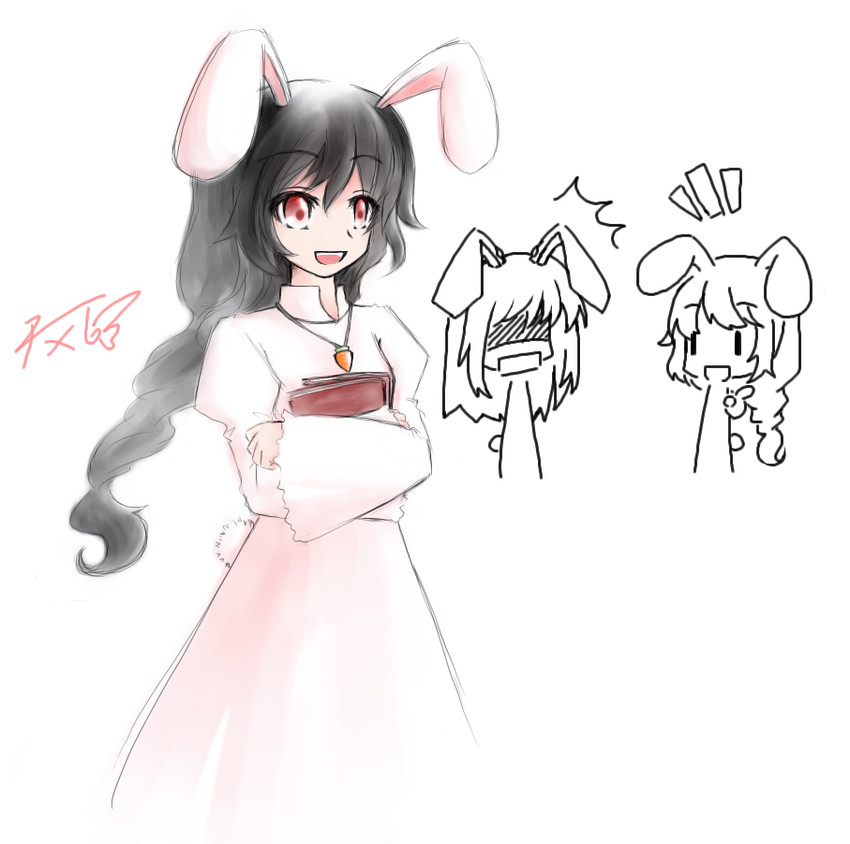 reisen udongein inaba and inaba tewi (touhou) drawn by milksea