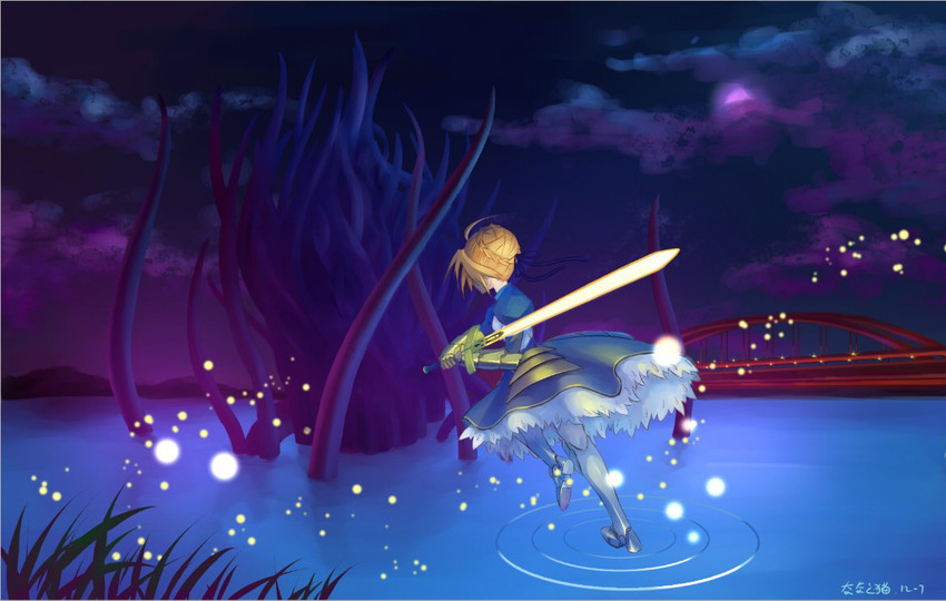 artoria pendragon and saber (fate and 1 more) drawn by anlai666