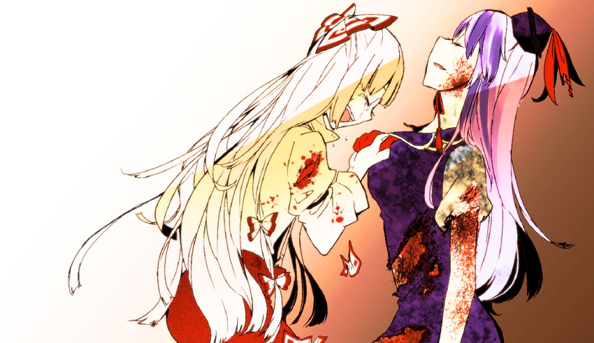 fujiwara no mokou and kamishirasawa keine (touhou) drawn by crashtv