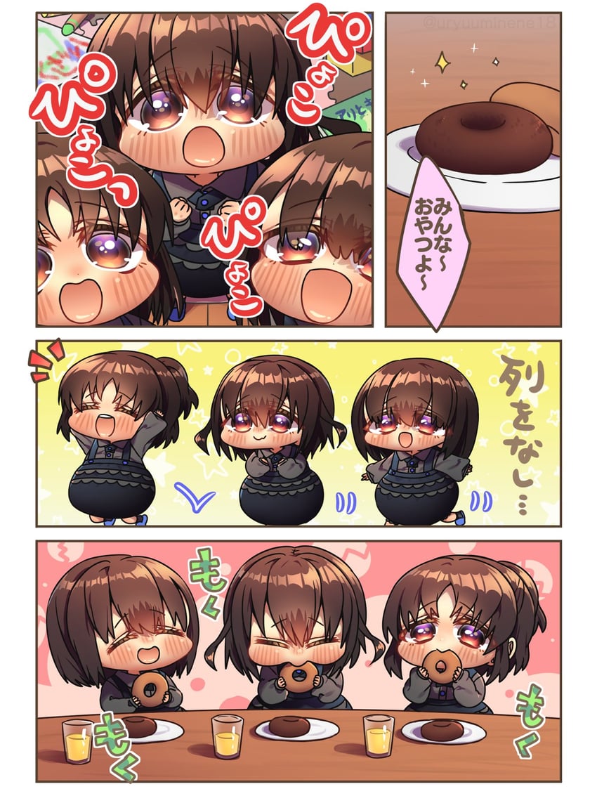 main ant girl, bob cut ant girl, and ponytail ant girl (original) drawn by harumina_mau