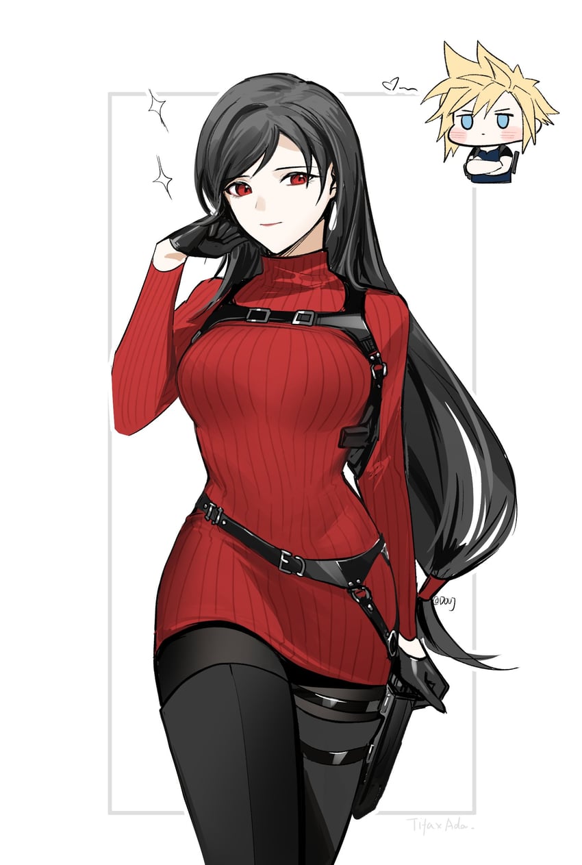 tifa lockhart, cloud strife, leon s. kennedy, and ada wong (final fantasy and 4 more) drawn by duoj_ji