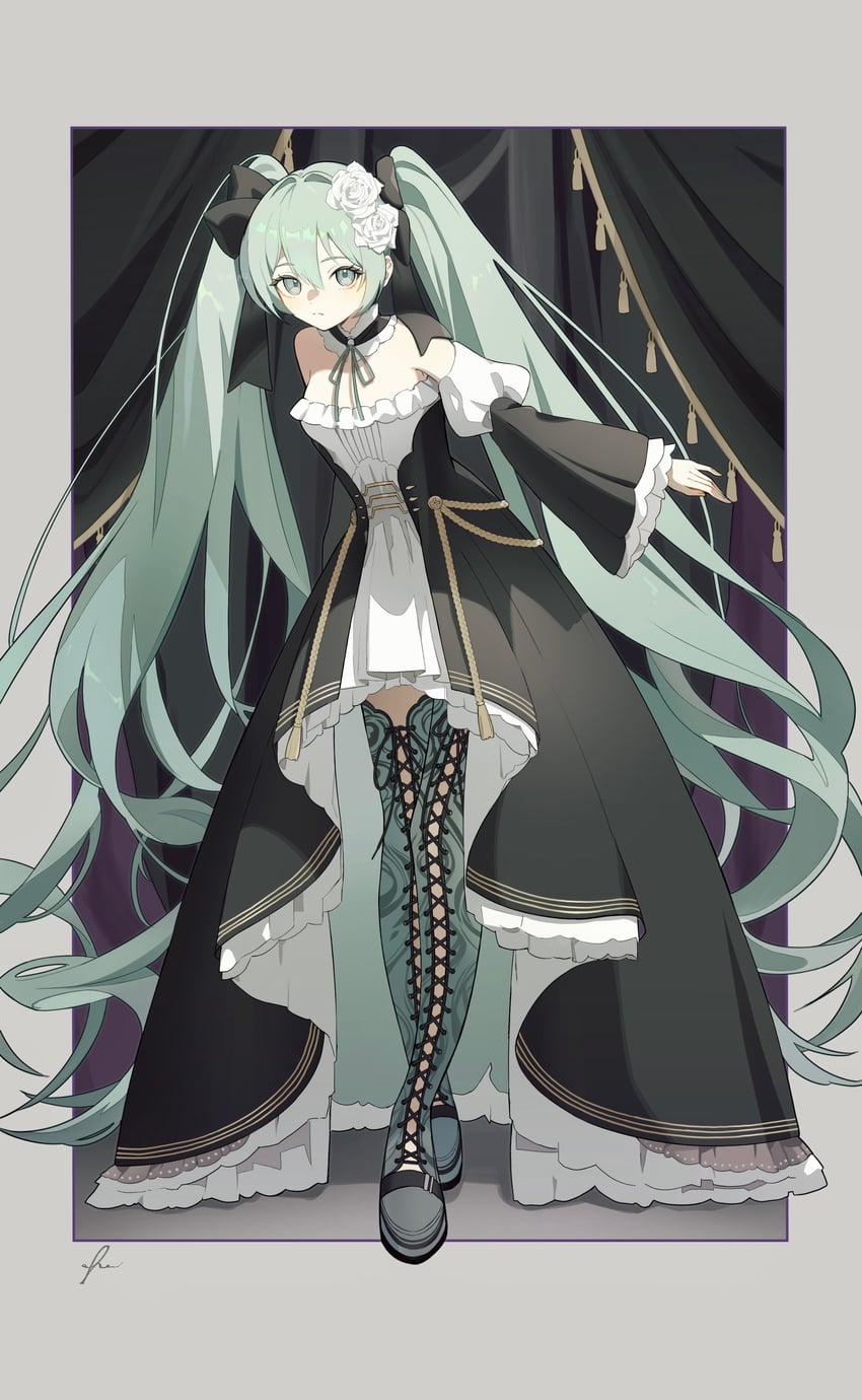 hatsune miku (vocaloid and 1 more) drawn by pili_0