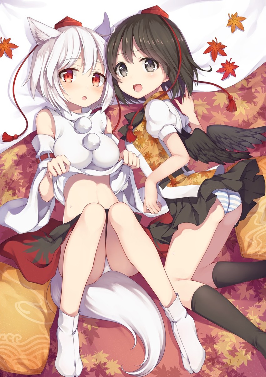 shameimaru aya and inubashiri momiji (touhou) drawn by risui_(suzu_rks)