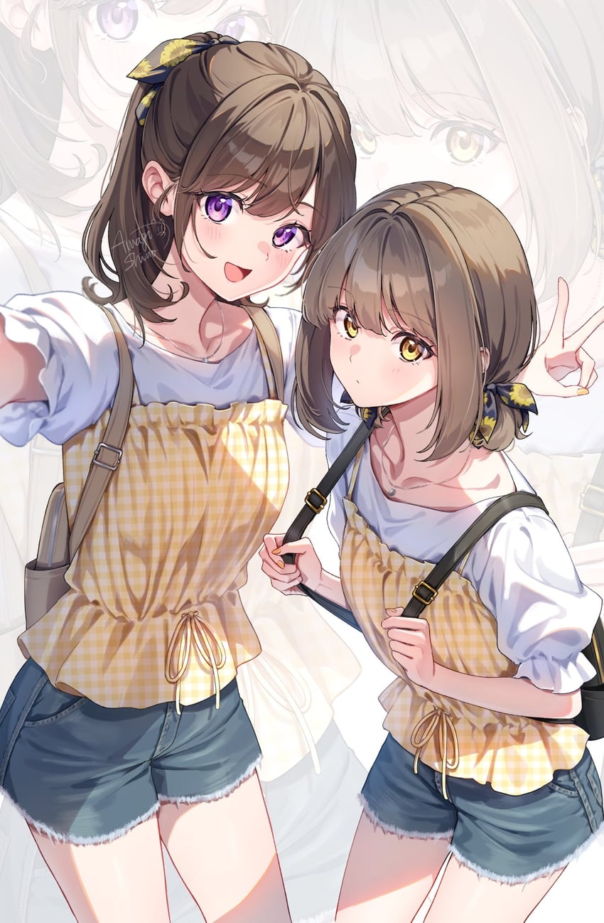 receptionist girl and receptionist kohai (original) drawn by amagi_shino
