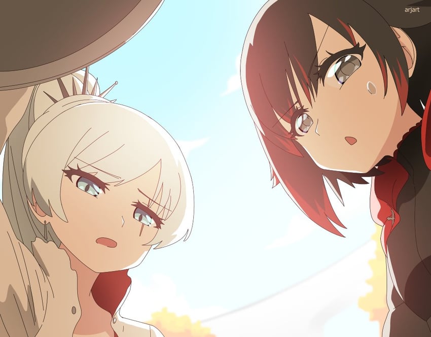 ruby rose and weiss schnee (rwby) drawn by ar_jart