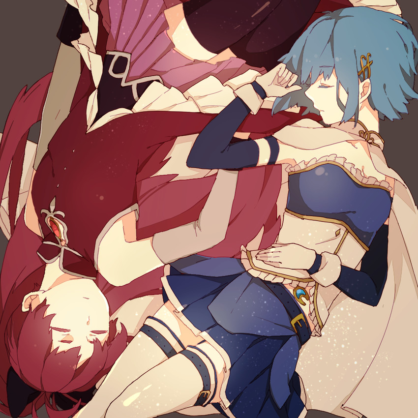 miki sayaka and sakura kyoko (mahou shoujo madoka magica and 1 more) drawn by lemontea
