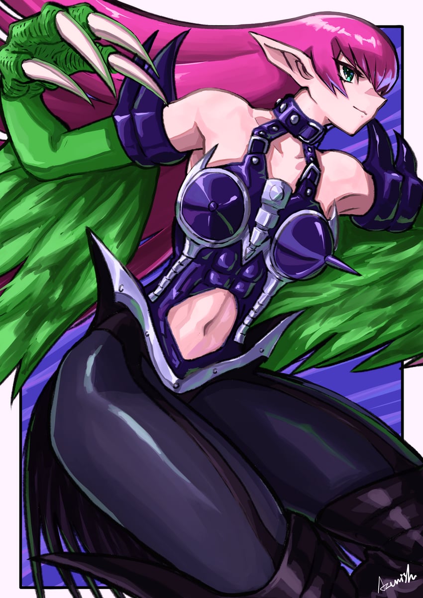 harpie lady and cyber harpie lady (yu-gi-oh!) drawn by rooru_kyaabetsu