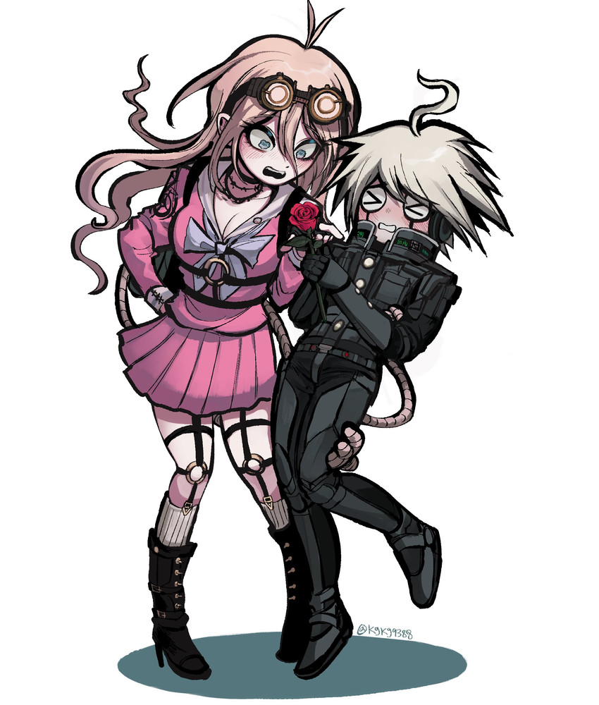 iruma miu and k1-b0 (danganronpa and 1 more) drawn by kkadeug_(kgkg9388)