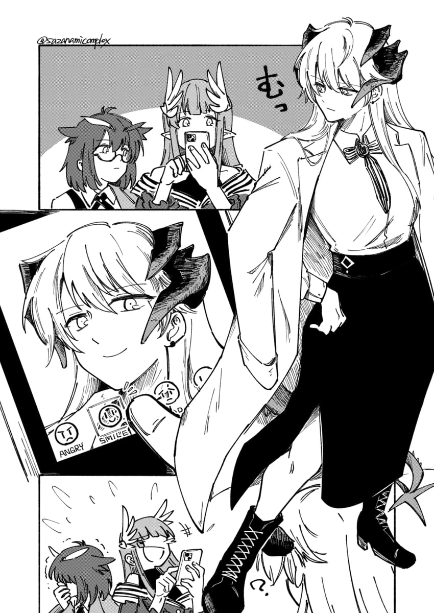 saria, muelsyse, and silence (arknights) drawn by haruichi_(sazanami_complex)