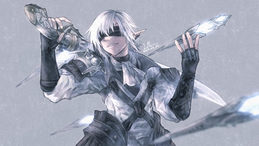 warrior of light, gunbreaker, and sage (final fantasy and 1 more) drawn by lunaraven