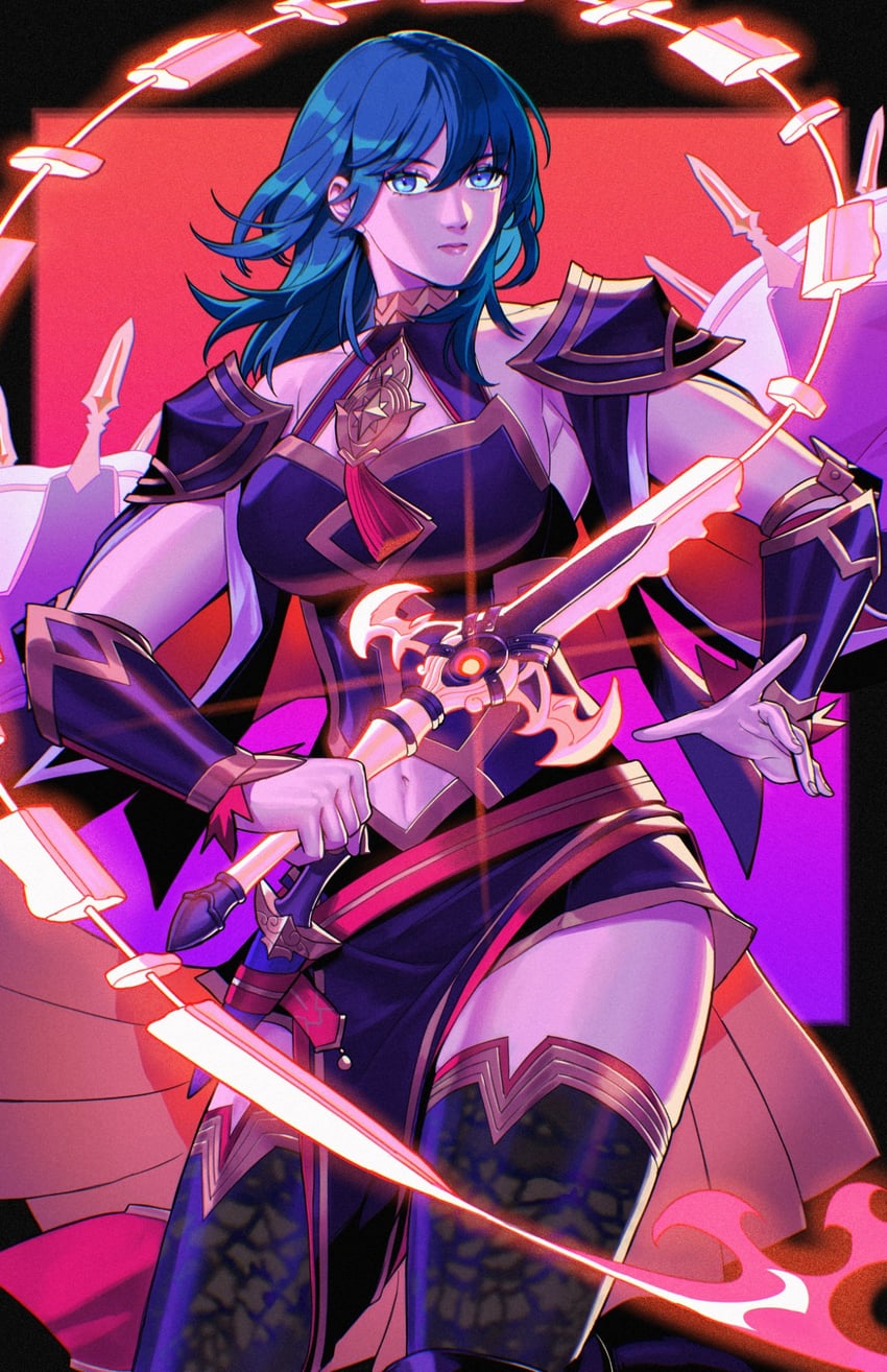 female byleth (fire emblem and 2 more) drawn by radiostarkiller