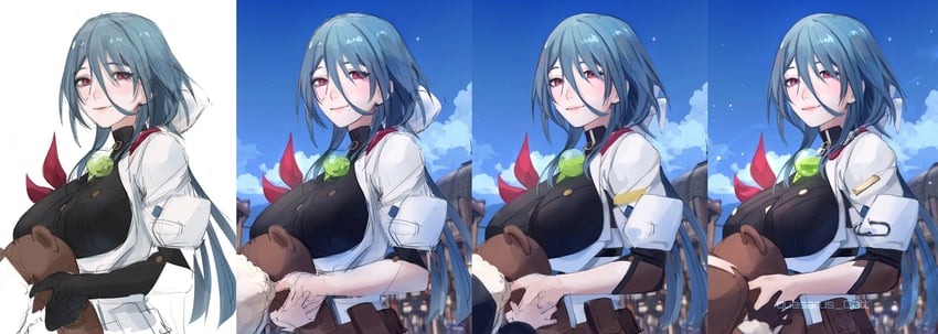 natasha (honkai and 1 more) drawn by quasarus_catt