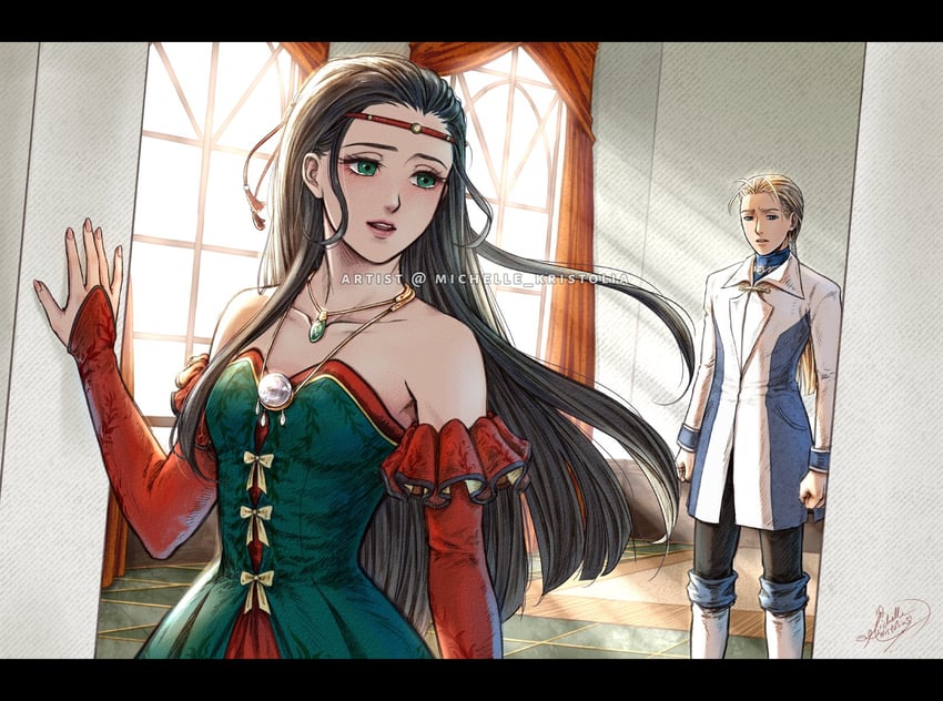 jowy atreides-blight and jillia blight (gensou suikoden and 1 more) drawn by michelle_kristolia