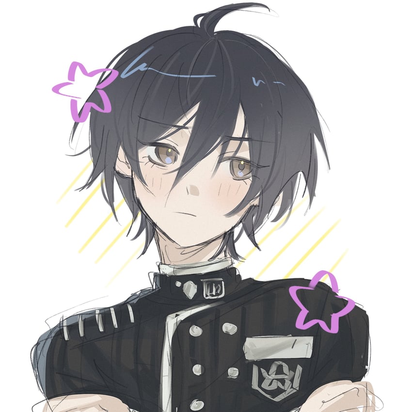 saihara shuichi (danganronpa and 1 more) drawn by kirastryi