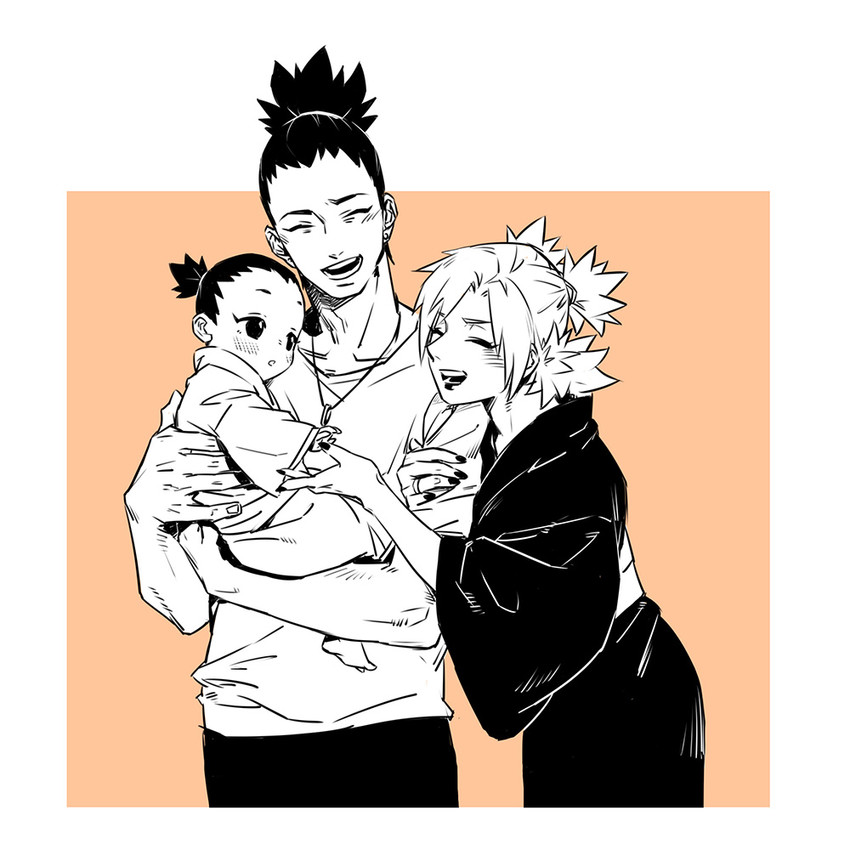 temari, nara shikamaru, and nara shikadai (naruto) drawn by heise_wanbaolu
