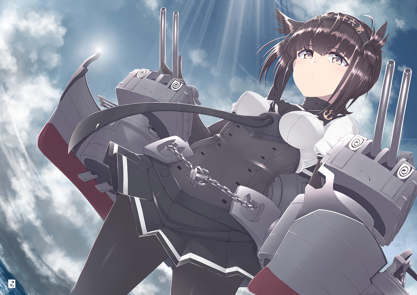 hatsuzuki and chou-10cm-hou-chan (kantai collection) drawn by mku
