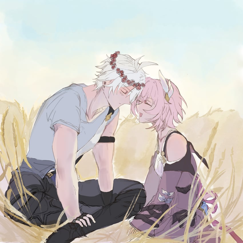 cyrene and phainon (honkai and 1 more) drawn by gux05886478