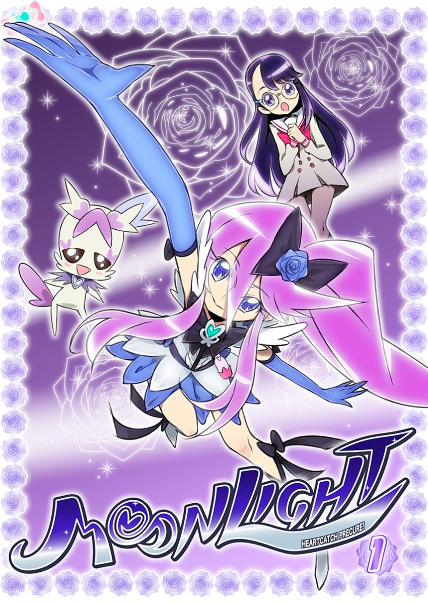 tsukikage yuri, cure moonlight, and cologne (precure and 1 more) drawn by ukokkei