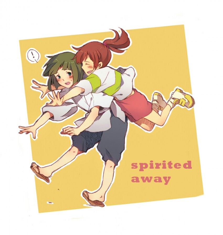 ogino chihiro and haku (sen to chihiro no kamikakushi) drawn by honoboooono