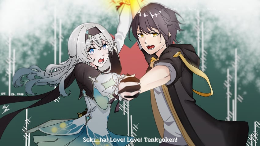 trailblazer, firefly, and caelus (honkai and 3 more) drawn by mindhew