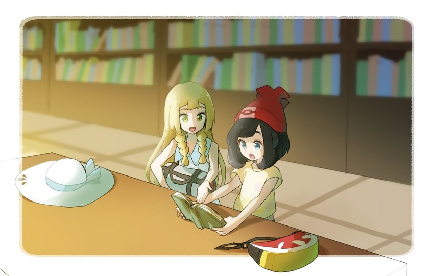 lillie and selene (pokemon and 1 more) drawn by miu_(miuuu_721)