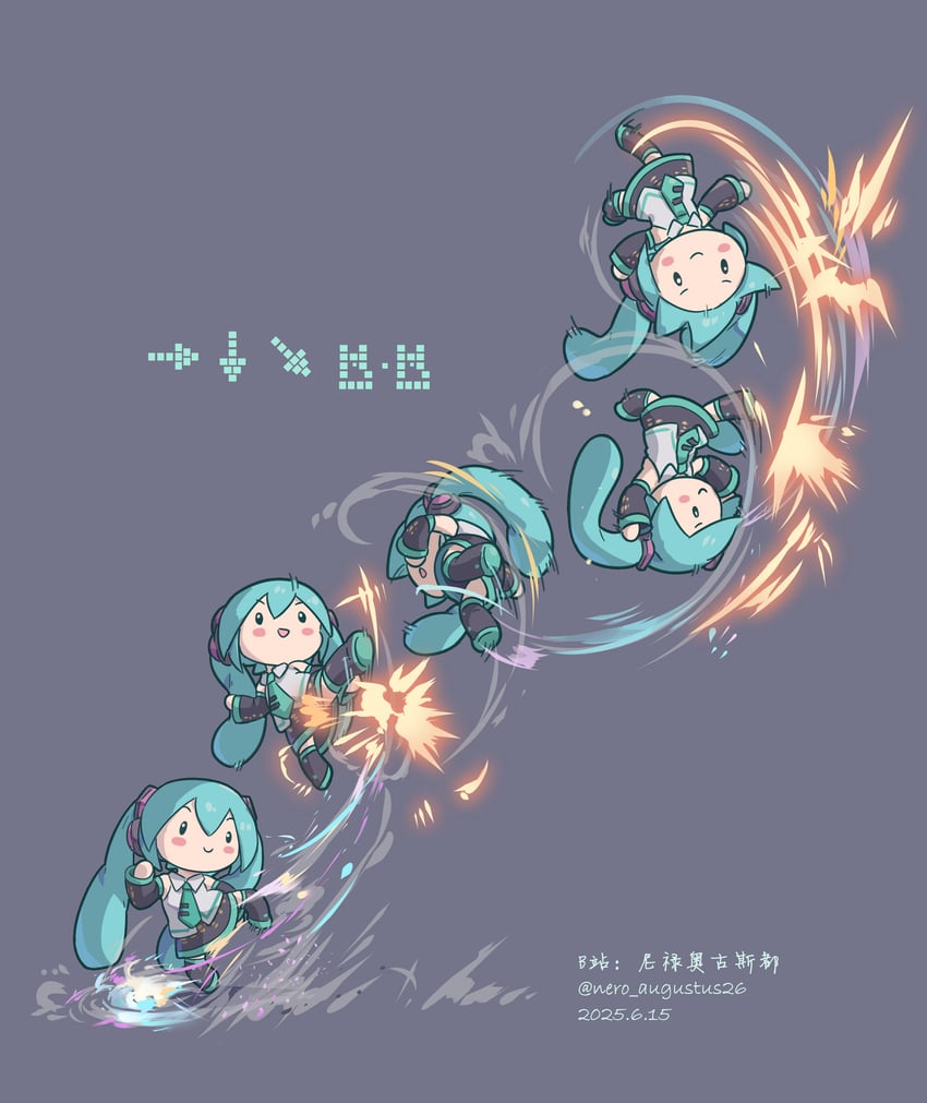 hatsune miku and elena (vocaloid and 2 more) drawn by nero_augustus