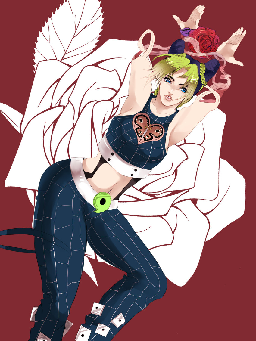 kujo jolyne (jojo no kimyou na bouken and 1 more) drawn by kyykttk