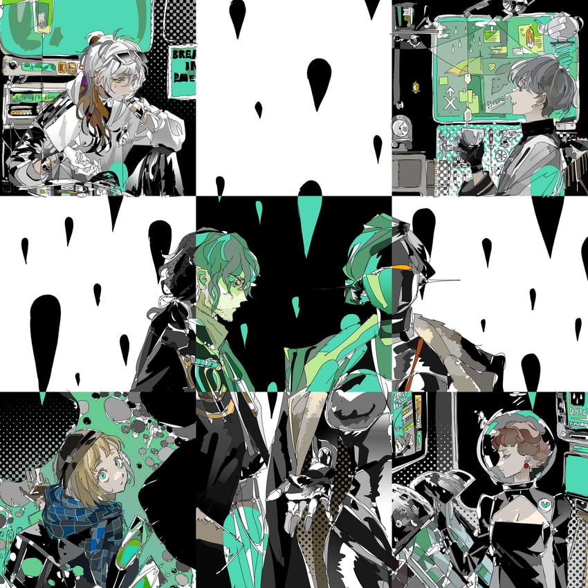 medicine pocket, x, lucy, ezra theodore, enigma, and 1 more (reverse:1999) drawn by shu_tmx