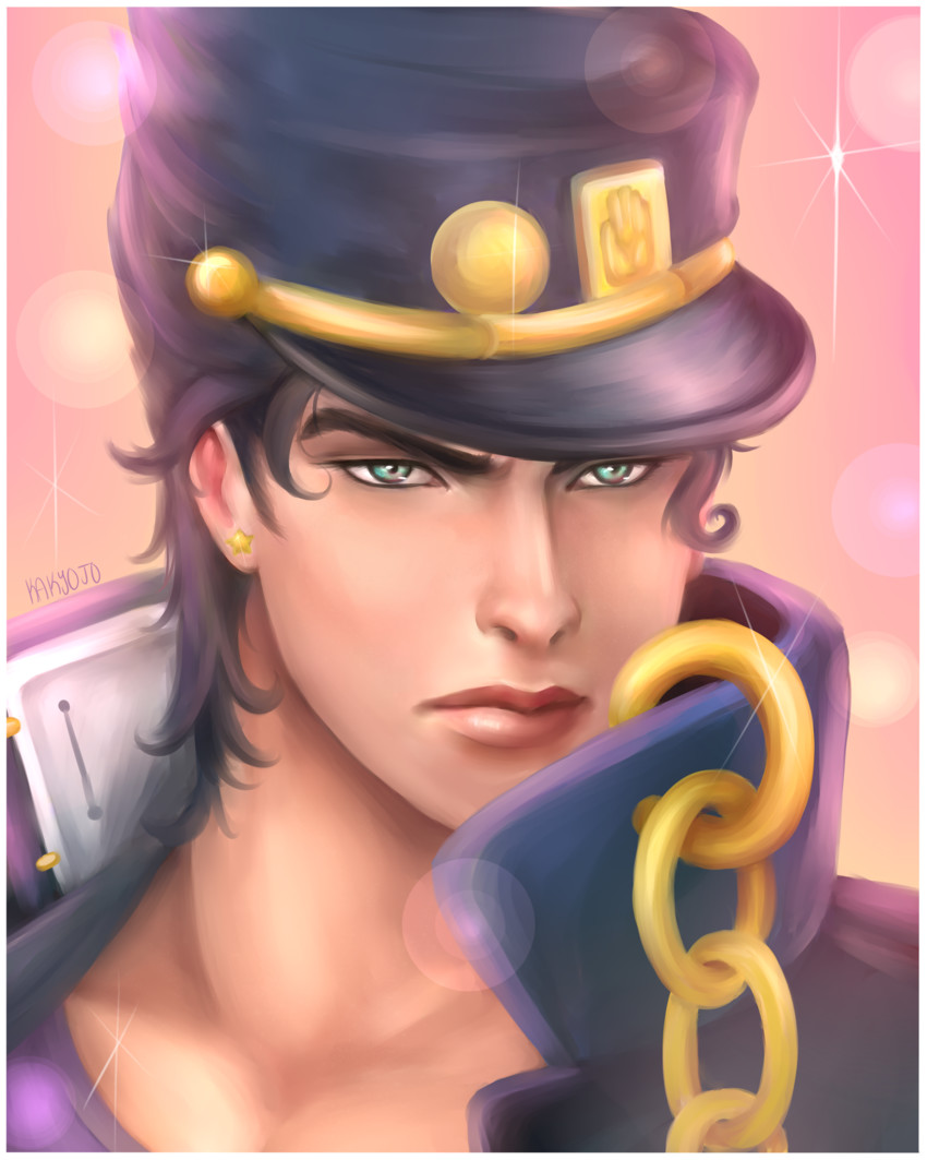 kujo jotaro (jojo no kimyou na bouken and 1 more) drawn by autumn_willey