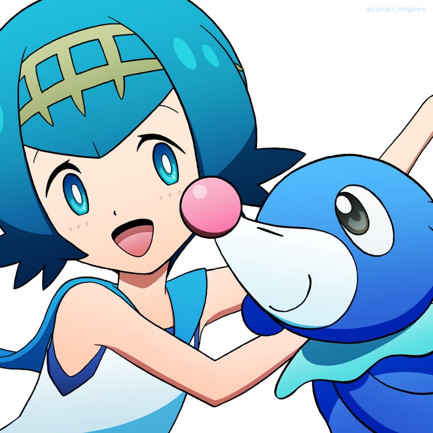 lana and popplio (pokemon and 1 more) drawn by kuroki_shigewo