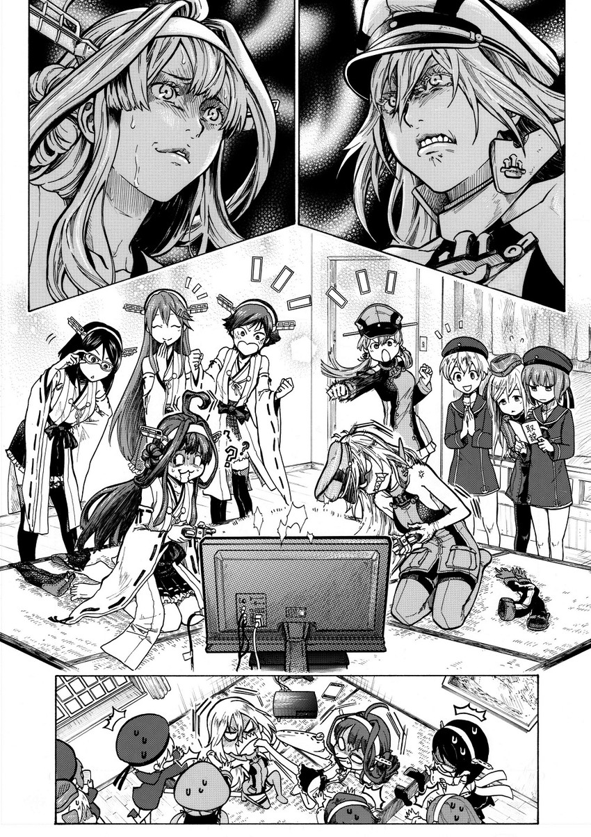kongou, haruna, prinz eugen, bismarck, hiei, and 4 more (kantai collection) drawn by munmu-san