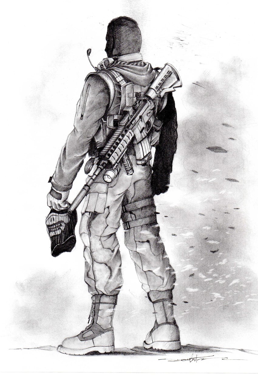 ghost (call of duty and 1 more) drawn by schwarze1