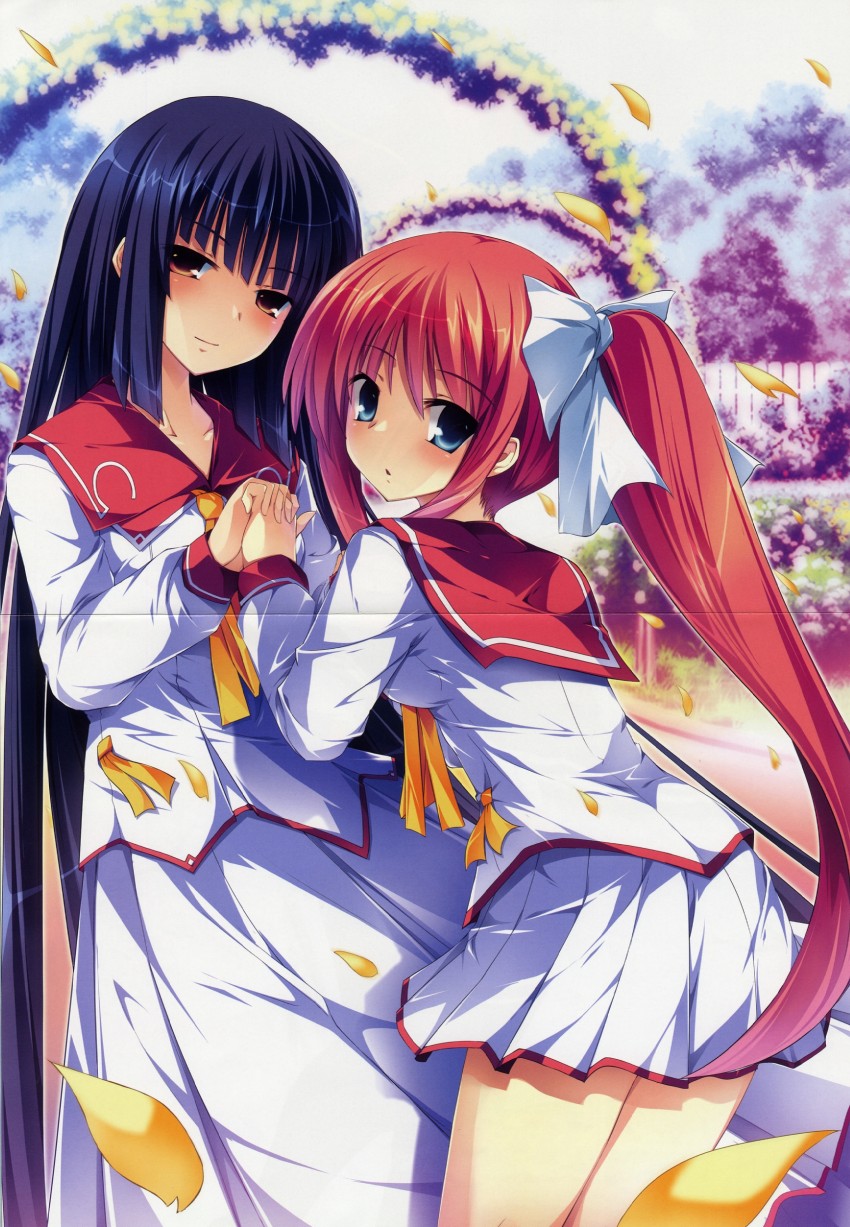 nagishiro miyako and houshou seika (hana to otome ni shukufuku wo) drawn by mutou_kurihito