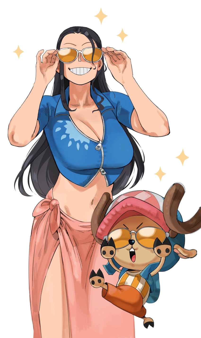 nico robin and tony tony chopper (one piece) drawn by iago_fn
