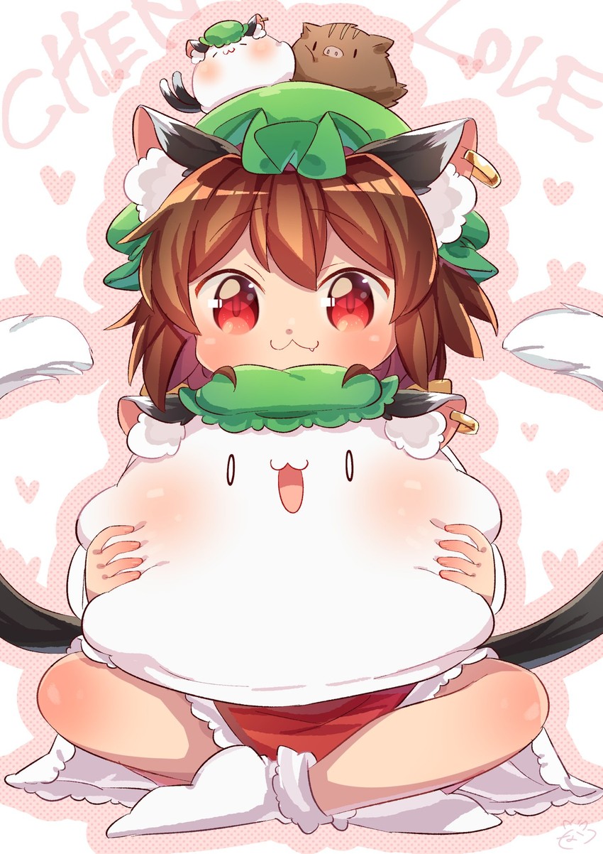 chen and mochen (touhou) drawn by ibaraki_natou