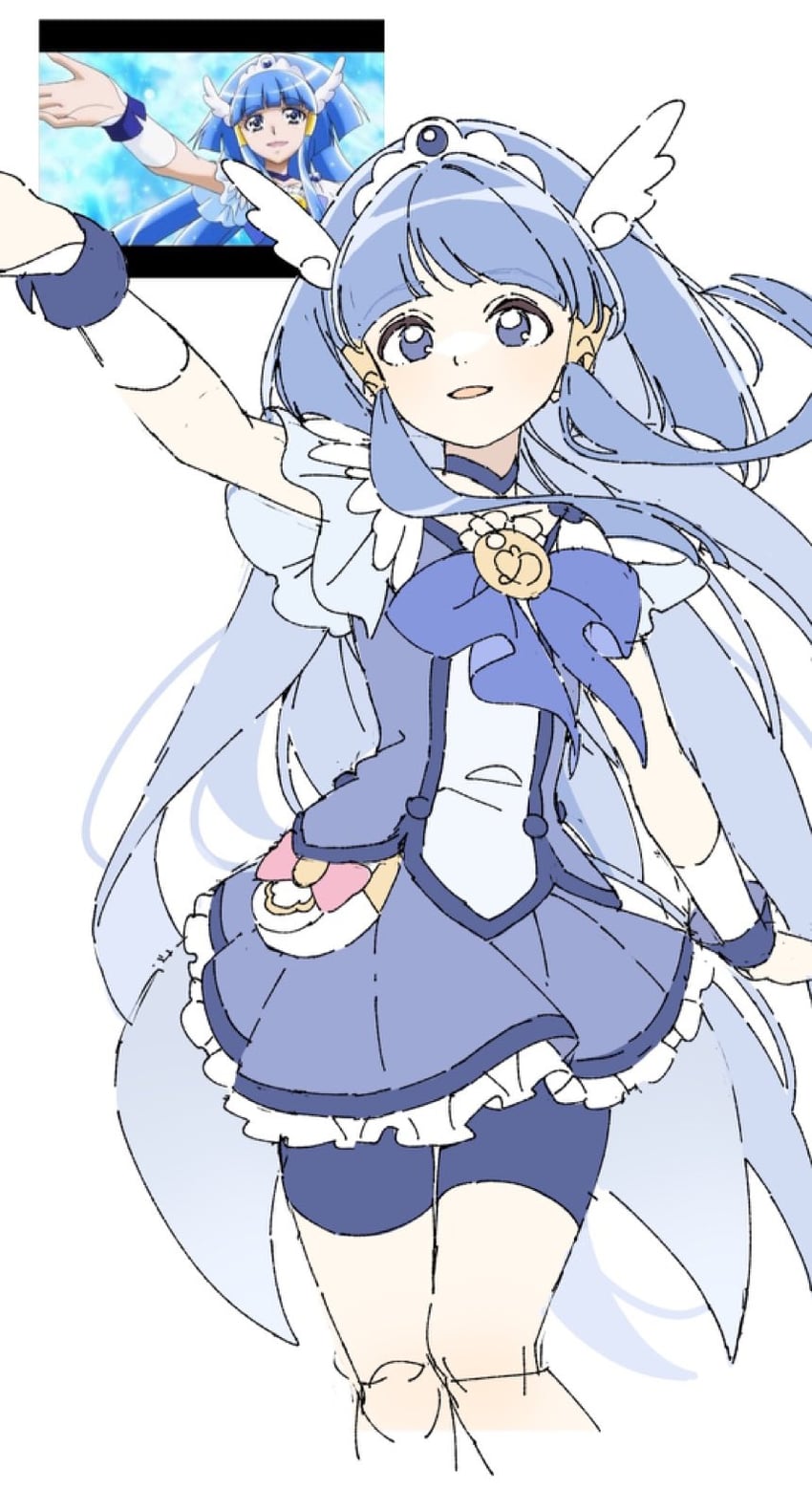 aoki reika and cure beauty (precure and 1 more) drawn by ginjiro_(ginjiroxx)