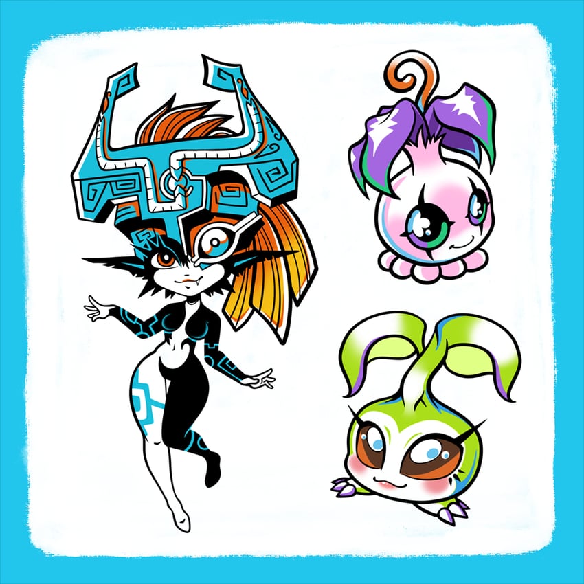 midna, tanemon, and pyocomon (the legend of zelda and 1 more) drawn by rancid_yogurt
