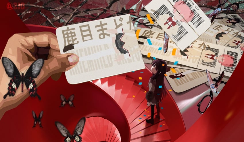 akemi homura and kaname madoka (mahou shoujo madoka magica) drawn by santiao_bai_ban
