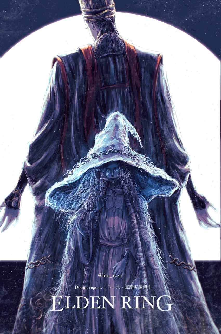 ranni the witch and rennala queen of the full moon (elden ring) drawn by emeria_from