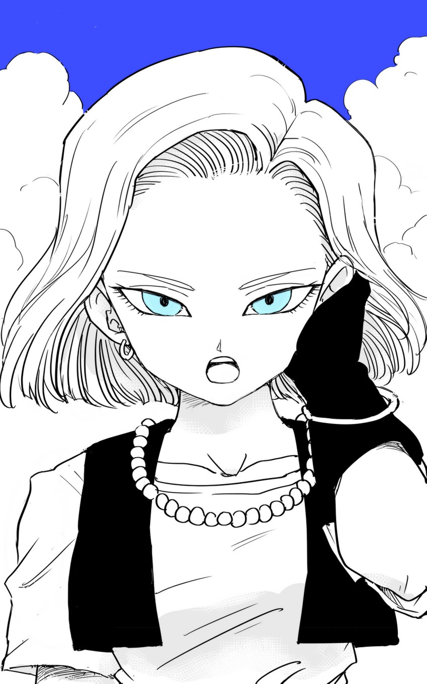 android 18 (dragon ball and 1 more) drawn by tkgsize