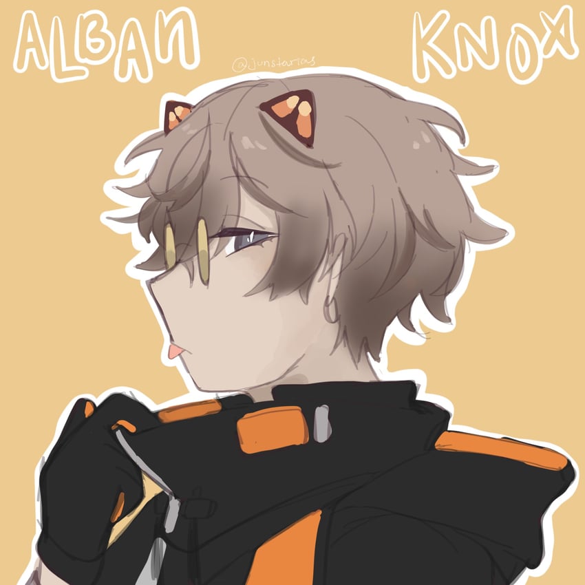 alban knox (nijisanji and 1 more) drawn by junstarias