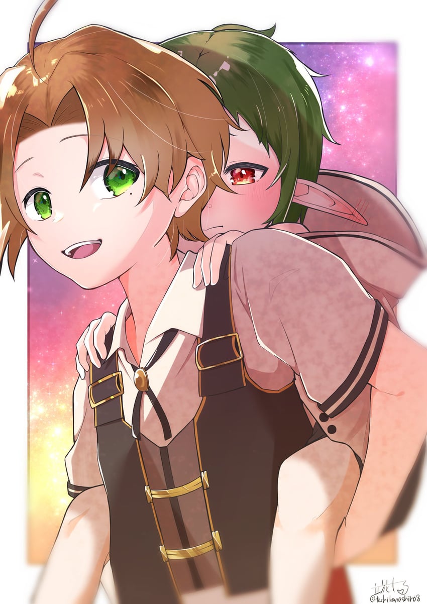 sylphiette and rudeus greyrat (mushoku tensei) drawn by tachibana_shiro