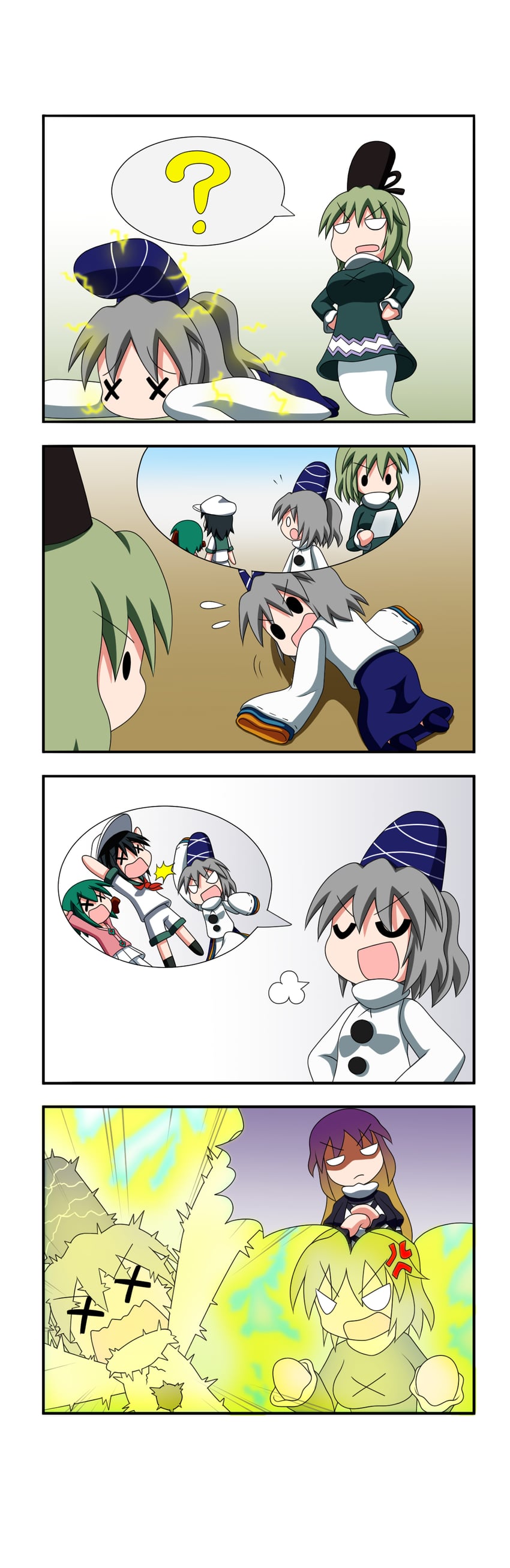 hijiri byakuren, mononobe no futo, murasa minamitsu, soga no tojiko, and kasodani kyouko (touhou) drawn by rakugaki-biyori