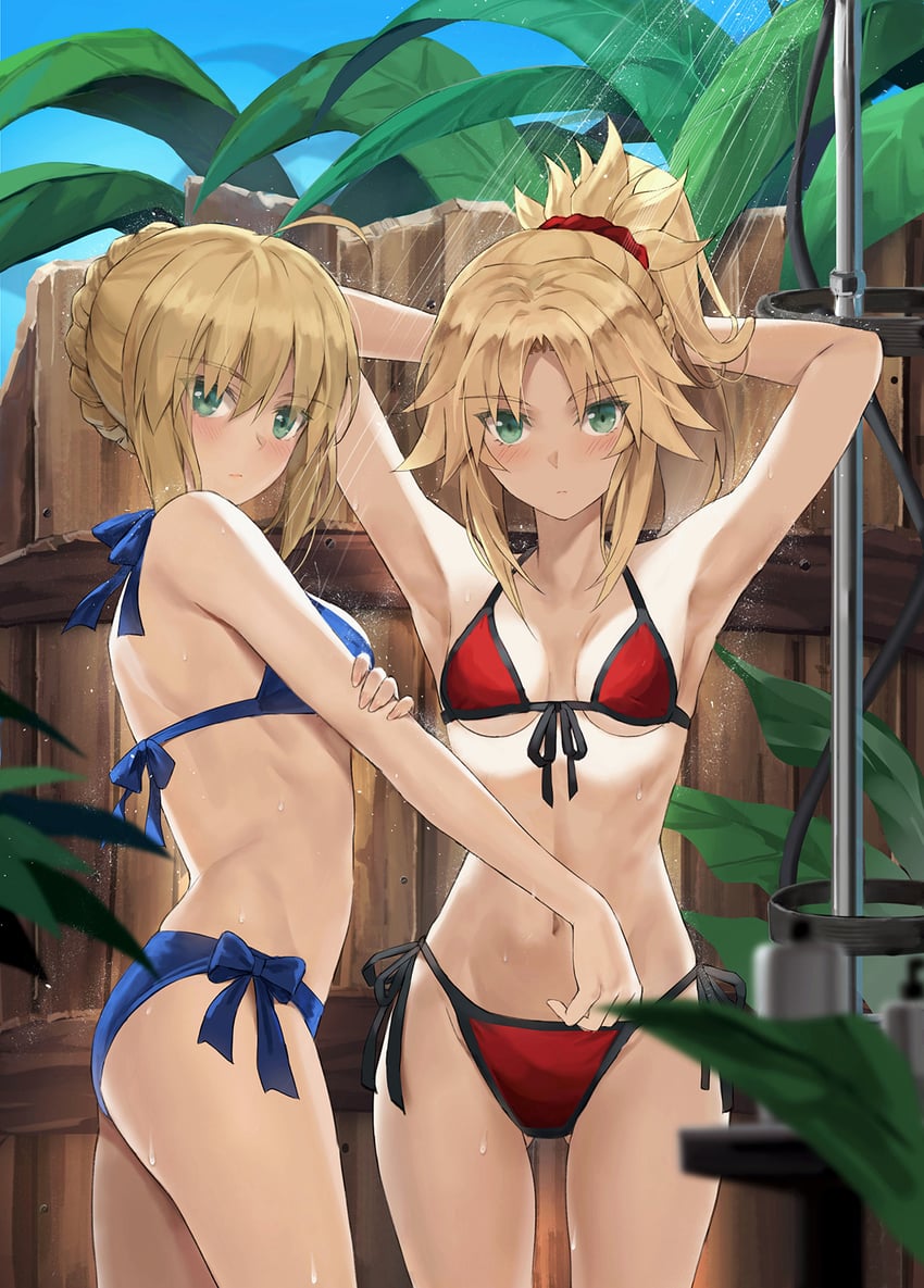 artoria pendragon, saber, and mordred (fate and 2 more) drawn by tonee