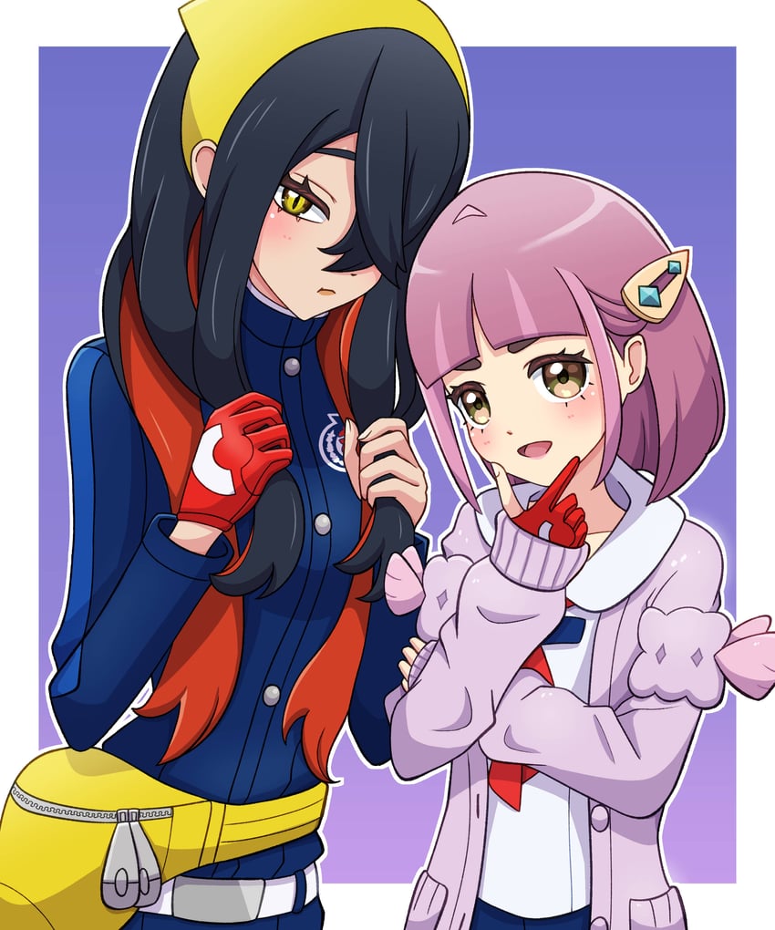 carmine and lacey (pokemon and 1 more) drawn by yuu_(jgvj7873)